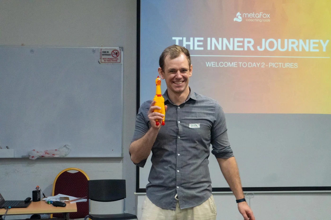 Max Friedle opening day two of an Inner Journey training