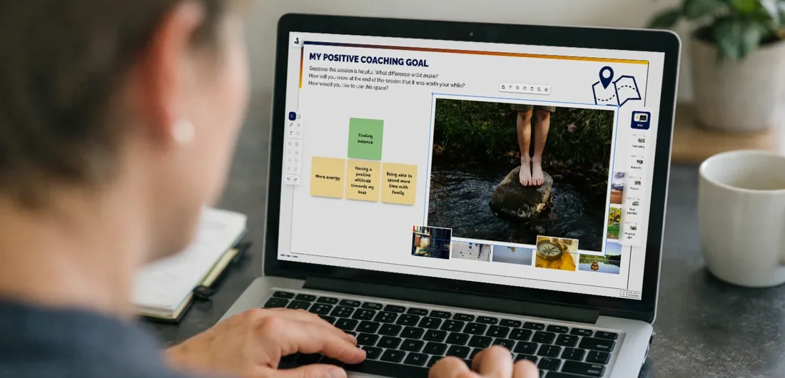 A coach working on a live metaFox.online coaching board on a laptop